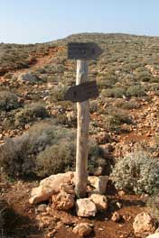 Footpath Signposts on the Gramvousa Peninsula, Chania, Crete