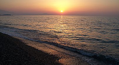 Sunset on Platanes Beach, Rethymnon, Crete